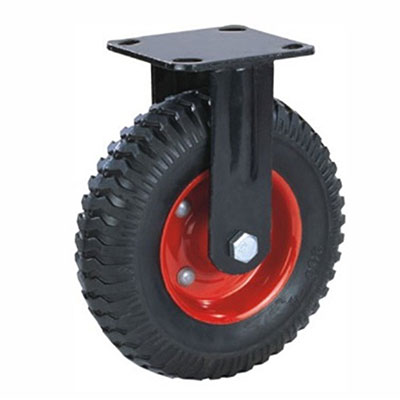 200mm diameter solid rubber tyre, fixed plate castor, 230kg capacity