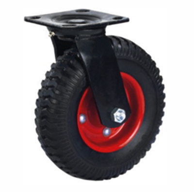 200mm diameter solid rubber tyre, swivel plate castor, 230kg capacity