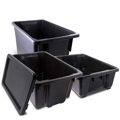Plastic storage tubs and lids