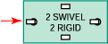 Trolley – 2 swivel, 2 rigid, rocking
