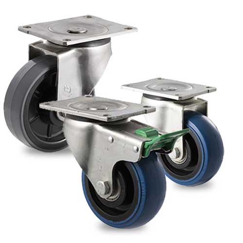 Self-aligning castors for AGV carts