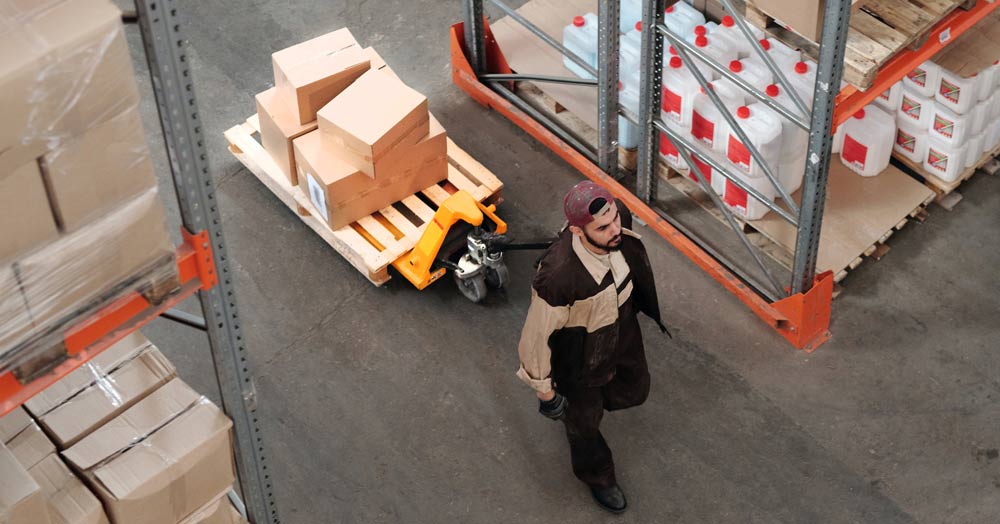 Pallet trucks used in warehouses