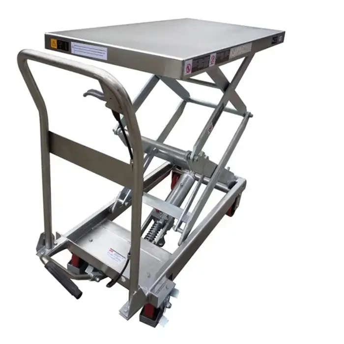 SLM350SS stainless steel mobile scissor lift with 350kg capacity