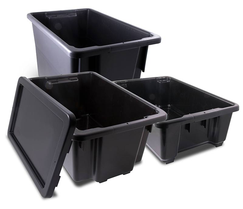 Plastic storage tubs and lids