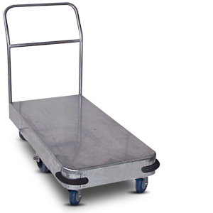 IT450 Galvanised stock room platform trolley (six castors)