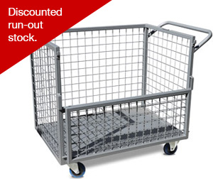 ITC340 Heavy duty trolley, full mesh with fold down gate