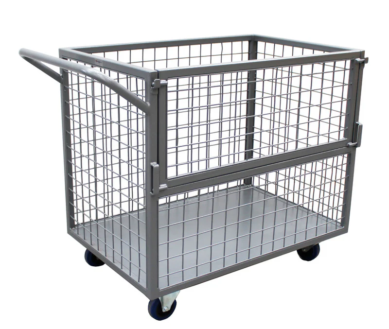 ITC340 Caged trolley with fold-down gate
