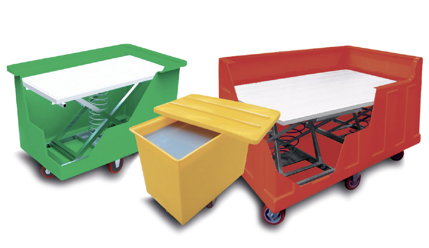 Mobile poly tub large bulk linen or laundry tub on wheels Castors