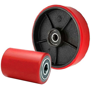 Pallet truck rollers and wheels
