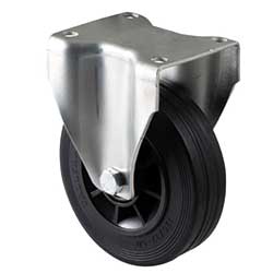 125mm black rubber wheel castor
