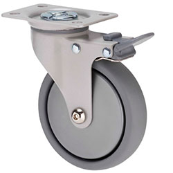 Arc decorative swivel plate with total brake castor