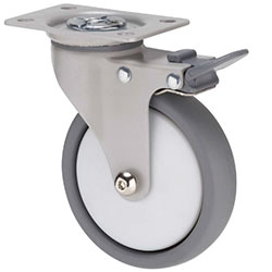 Arc decorative swivel plate with total brake castor