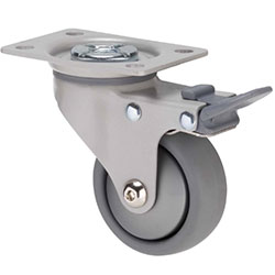 Arc decorative swivel plate with total brake castor