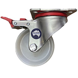 100mm white nylon wheel castor