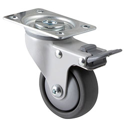 Arc decorative swivel plate with total brake castor
