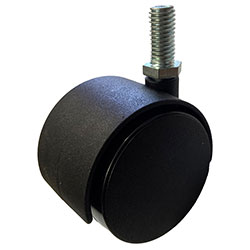 Twin wheel threaded stem castor for office chairs