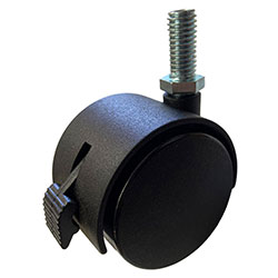 Twin wheel threaded stem castor for office chairs