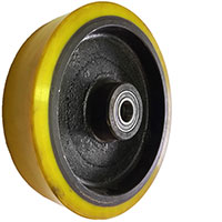 Polyurethane on cast iron wheel