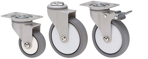 Arc decorative white castors